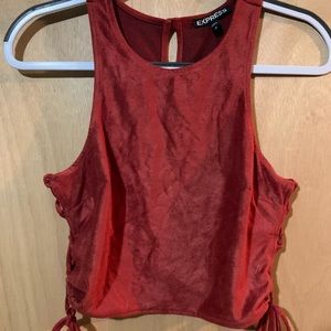 Express suede crop top